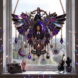 Gothic Window Suncatcher Ornament Custom Photo Gifts for Fantasy Lovers – view 4