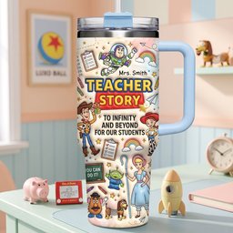 Devoted Teacher 40oz Tumbler With Handle - Personalized Gifts For Teachers – view 5