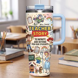 Devoted Teacher 40oz Tumbler With Handle - Personalized Gifts For Teachers – view 2