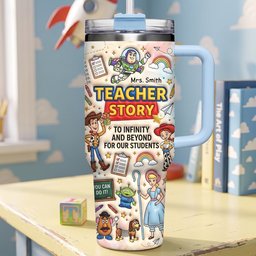 Devoted Teacher 40oz Tumbler With Handle - Personalized Gifts For Teachers – view 4