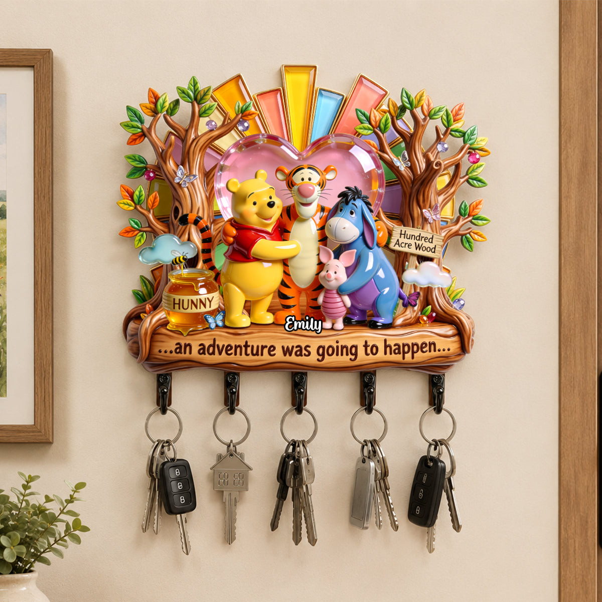 Happy Friends Acrylic Key Hanger - Personalized Anniversary Gifts