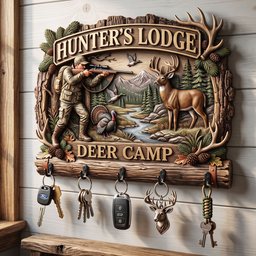 Hunter's Lodge Acrylic Key Hanger - Personalized Gifts – view 2