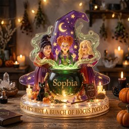 Mystic Sisters Acrylic Light Box - Personalized Gift For Witch Lovers