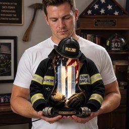 Firefighter Memorial Heaven Acrylic Light Box - Personalized Gifts For Memorial – view 3