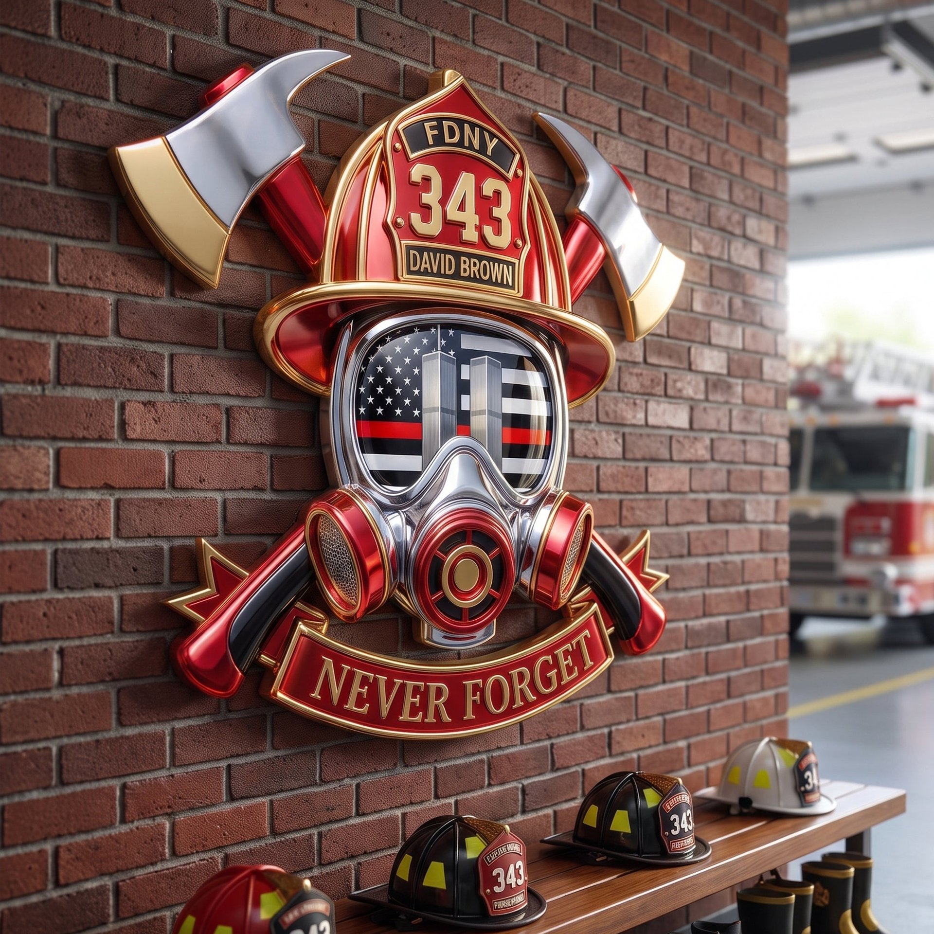 Never Forget Cut Metal Sign - Personalized Gifts For Firefighter