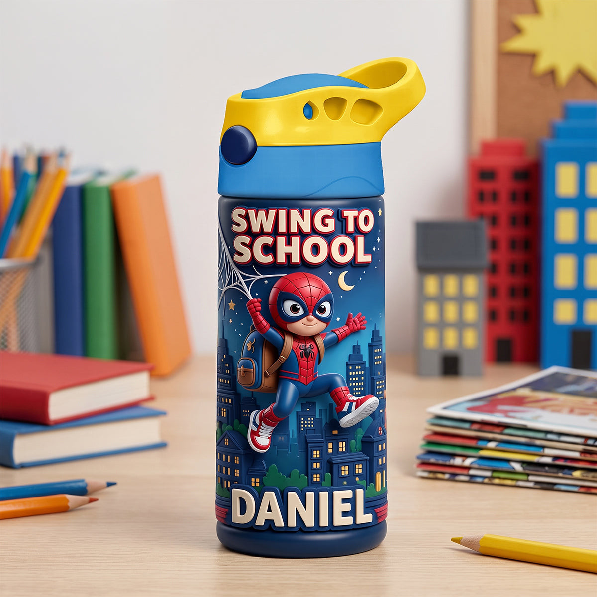 Swing To School 12oz Colorful Tumbler - Personalized Gifts For Kids