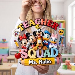 Teacher Squad Acrylic Sign - Personalized Back To School Gifts – view 3