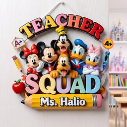 Teacher Squad Acrylic Sign - Personalized Back To School Gifts – view 2