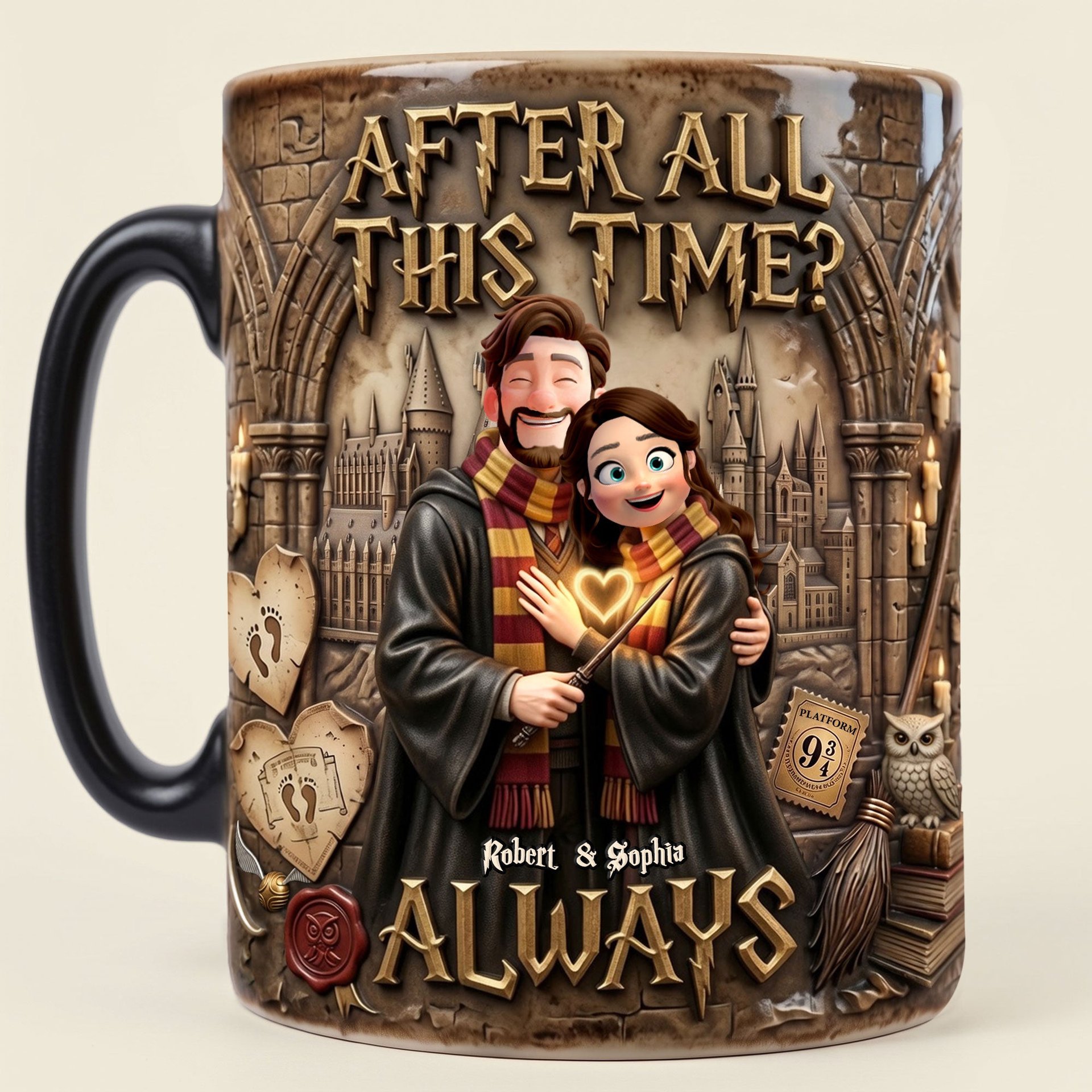 Eternal Love's Fantastical Journey Heat Changing Mug - Personalized Gifts For Couples
