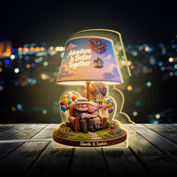 Adventure Is Better Together - Personalized Up Movie Couple Acrylic LED Night Light – view 4