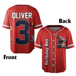 Birthday Fire Truck - Personalized Birthday Kid Jersey Shirt & Shorts – view 7