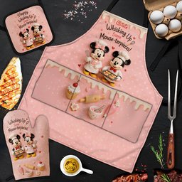 Cartoon Mouse, Baking Theme - Personalized Baking Apron, Oven Mitts & Pot Holder – view 3