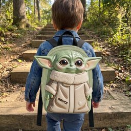 Cute Alien - Personalized The Force Changeable Leather Patch Backpack – view 3