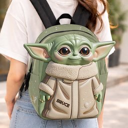 Cute Alien - Personalized The Force Changeable Leather Patch Backpack – view 5