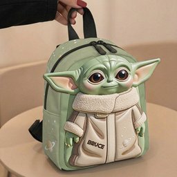 Cute Alien - Personalized The Force Changeable Leather Patch Backpack – view 2