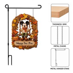 Happy Fall Y'all - Personalized Mouse Wood Sign With Stake – view 8