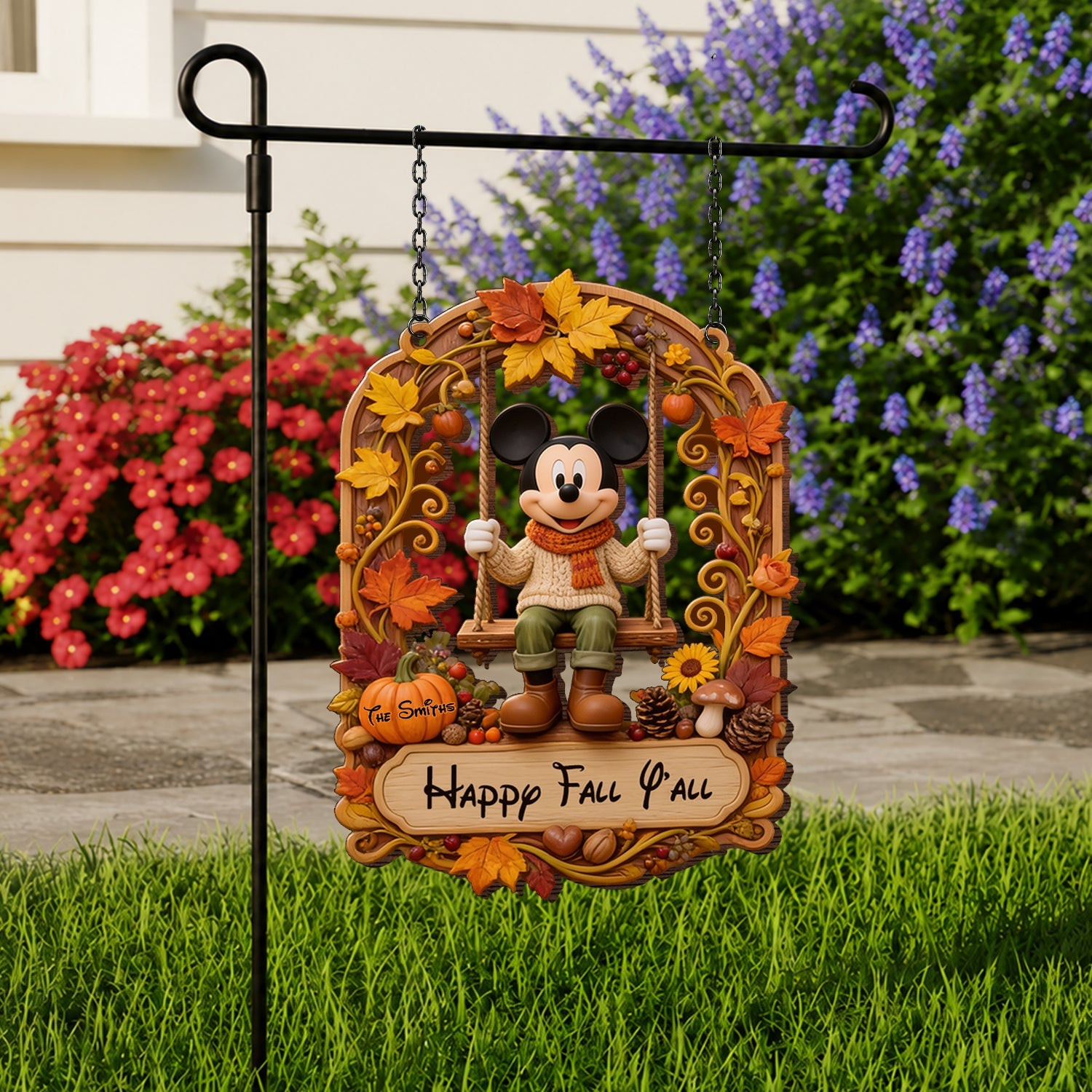 Happy Fall Y'all - Personalized Mouse Wood Sign With Stake – view 3
