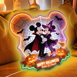 Happy Halloween Couple Gift - Personalized Mouse Neon LED Light Sign – view 3