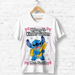 Happy To See Your Face - Personalized Teacher Fully Printed V-Neck T-Shirt – view 8