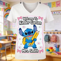 Happy To See Your Face - Personalized Teacher Fully Printed V-Neck T-Shirt