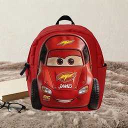 Kid Car - Personalized Racing Lover Changeable Leather Patch Backpack – view 8