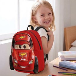 Kid Car - Personalized Racing Lover Changeable Leather Patch Backpack – view 4