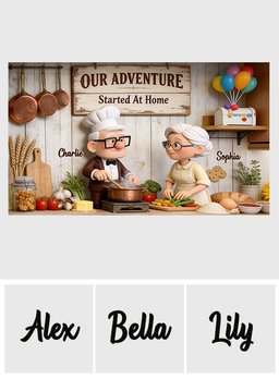 Old Couple Oil-Proof Backsplash Decal - Personalized Up Movie Couple Wall Decal – view 7