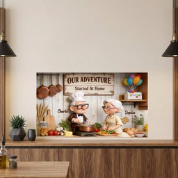 Old Couple Oil-Proof Backsplash Decal - Personalized Up Movie Couple Wall Decal – view 3