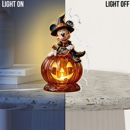 Pumpkin And Witch Cover Cartoon Character - Personalized Mouse Acrylic LED Night Light – view 3
