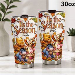 Tis The Season - Personalized Yellow Bear Tumbler – view 3