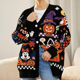 Trick Or Treat - Personalized Mouse Cardigan Sweater – view 5