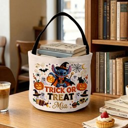 Trick Or Treat - Personalized Ohana Canvas Bucket Bag – view 4