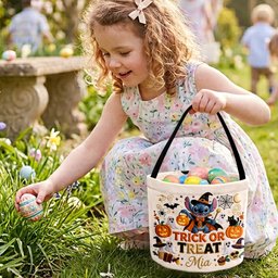 Trick Or Treat - Personalized Ohana Canvas Bucket Bag – view 3
