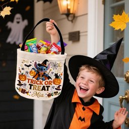 Trick Or Treat - Personalized Ohana Canvas Bucket Bag – view 2