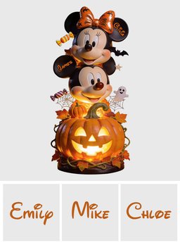 Happy Halloween Couple Gift - Personalized Mouse Acrylic LED Night Light – view 6