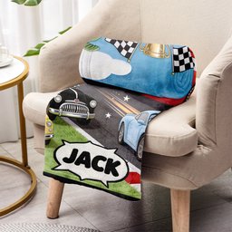 Kid Loves Cars - Personalized Racing Lover Blanket – view 3