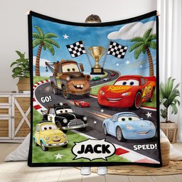 Kid Loves Cars - Personalized Racing Lover Blanket – view 2