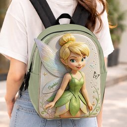 Magical Fairy - Personalized Flying Fairy Changeable Leather Patch Backpack – view 5
