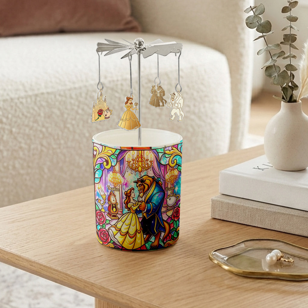 Tale As Old As Time - Personalized Beauty And The Beast Spinning Candle Holder – view 5