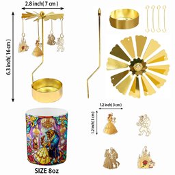 Tale As Old As Time - Personalized Beauty And The Beast Spinning Candle Holder – view 7