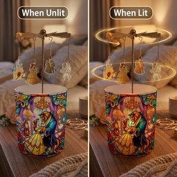 Tale As Old As Time - Personalized Beauty And The Beast Spinning Candle Holder – view 3