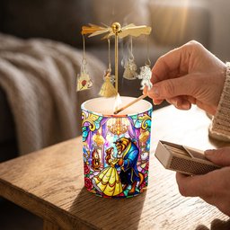 Tale As Old As Time - Personalized Beauty And The Beast Spinning Candle Holder – view 4