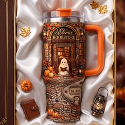 Autumn Boo Bookaholic 40oz Tumbler With Handle, Personalized Gifts For Book Lovers – view 2