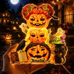 Pumpkin Friends Acrylic Light Box Personalized Halloween Gifts
