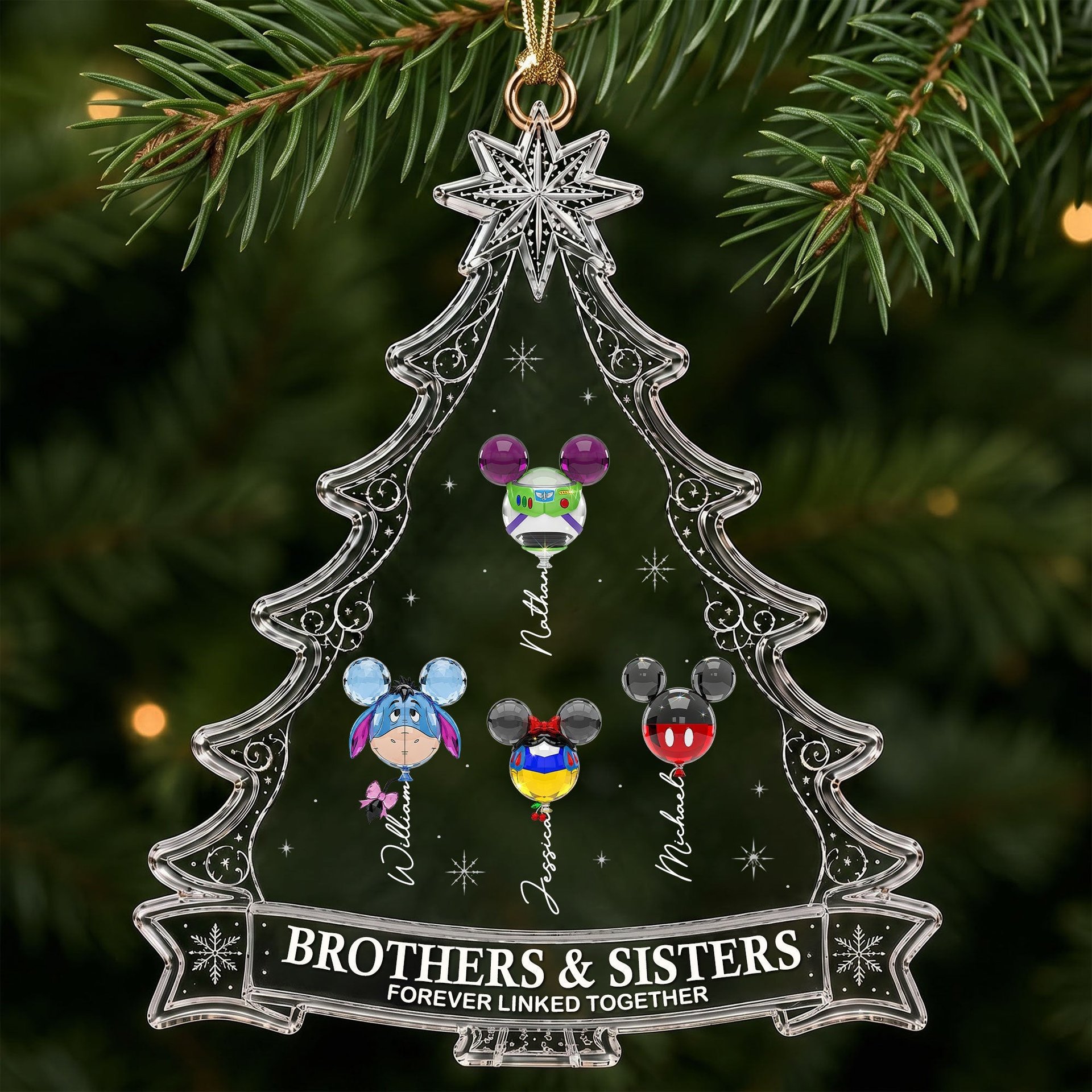 Our Family Bond Christmas Ornament - Personalized Gift For Brother & Sister