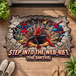 Step Into The Web Rift Doormat - Personalized Gifts For Family