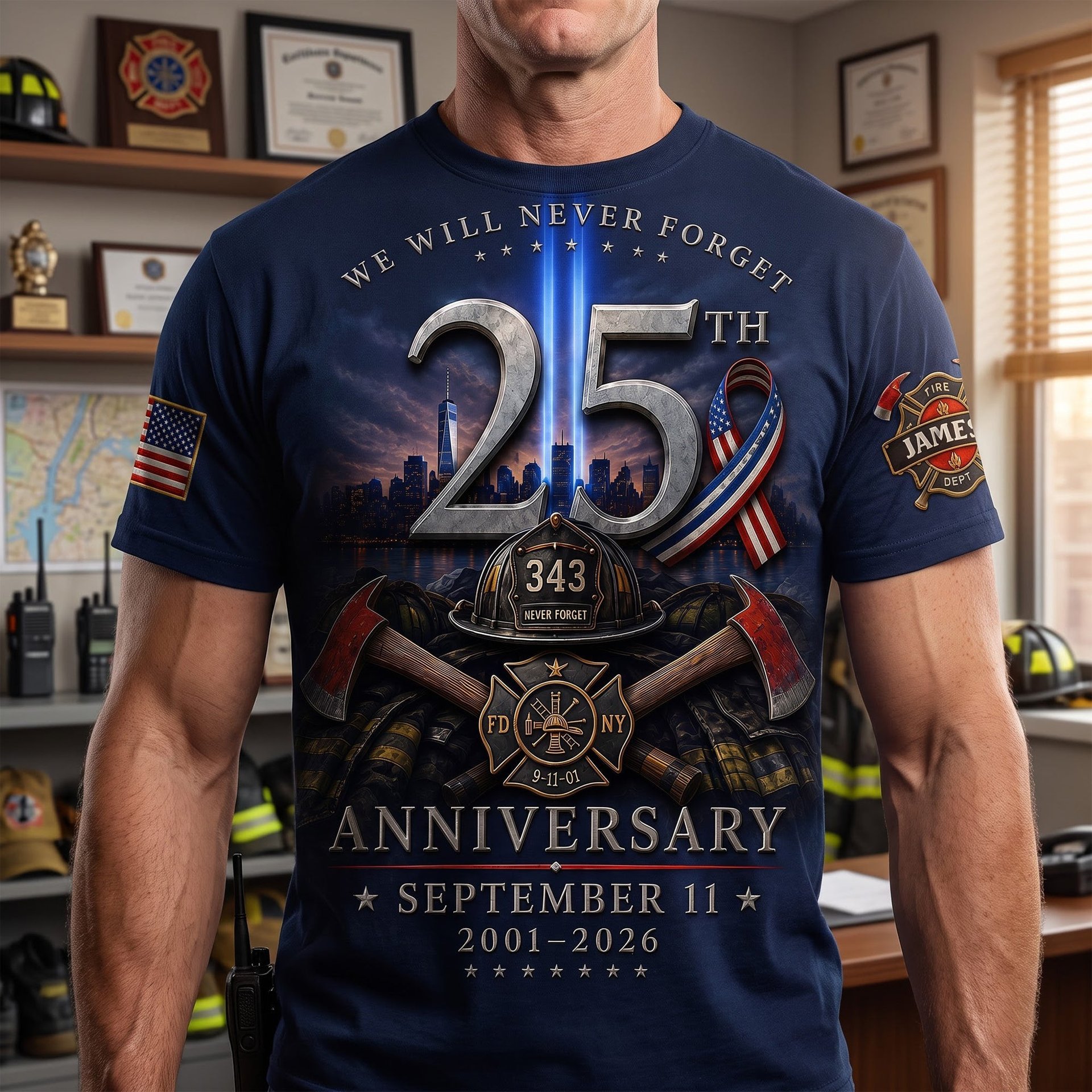We Will Never Forget Shirt - Personalized Gifts For Firefighter