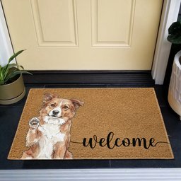 Welcome Pet Portrait Watercolor Art Welcome Mat - Personalized Doormat – view 2