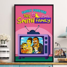 Family Forever Simpsonized Portrait - Personalized Photo Poster