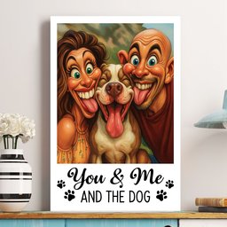 Caricature Your Photo - You & Me And The Dog, Cat - Personalized Photo Poster – view 5